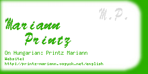 mariann printz business card